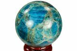 Bright Blue Apatite Sphere - Madagascar #121821-1
